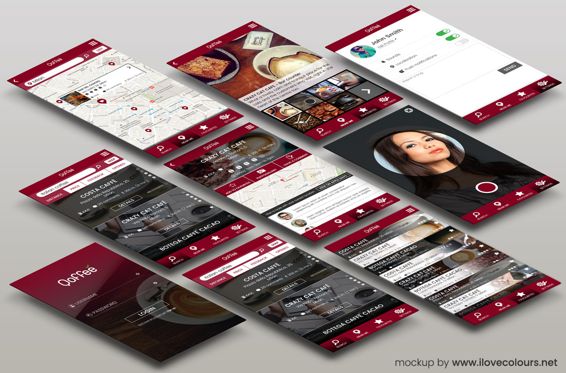 Qoffee - Free mobile coffee app template