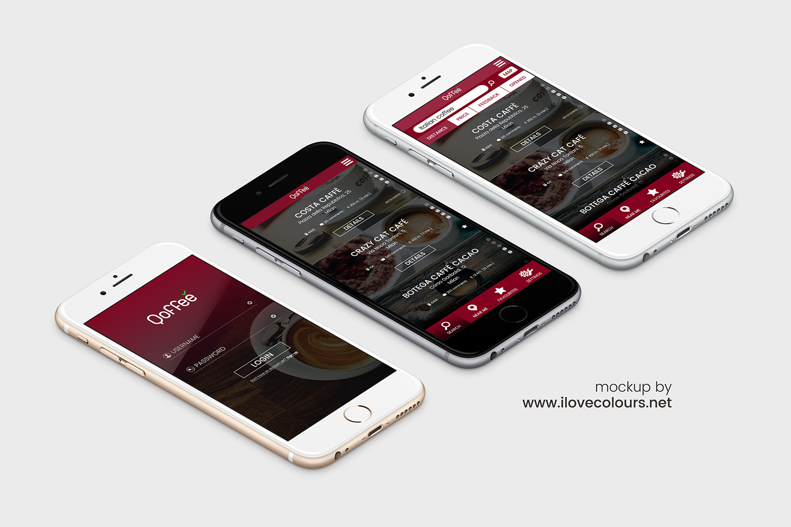 Qoffee - Free mobile coffee app template
