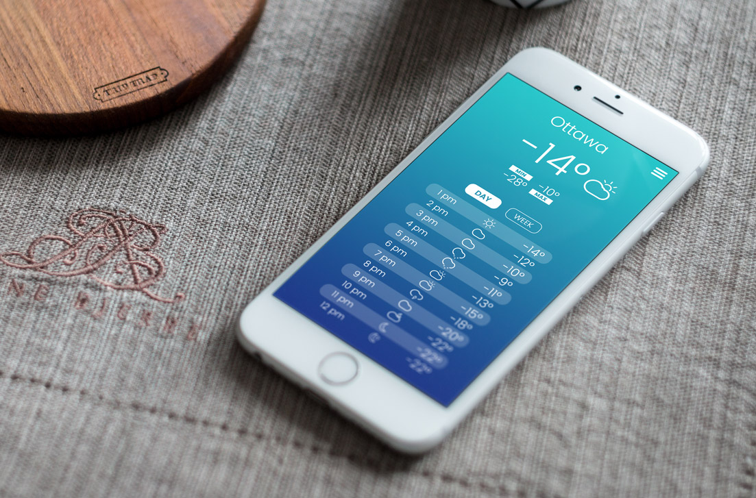 free mockup for weather app interface